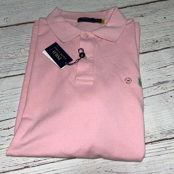 new Polo Ralph Lauren Men's Big and Tall The Iconic Mesh Polo Pink Shirt Sz 2XB - Picture 1 of 12